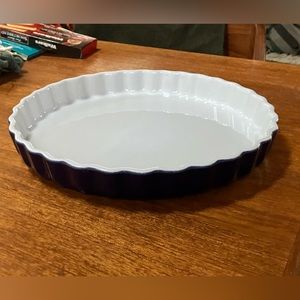 Emile henry tart tort quiche pan 6000 blue 12” diameter